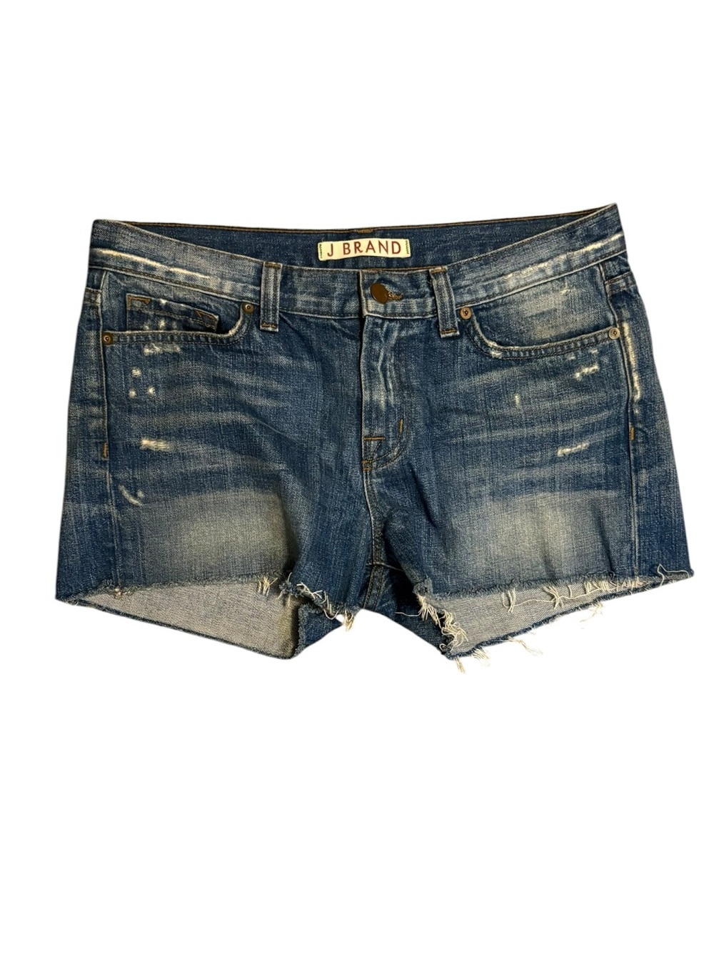 J Brand Rio Libra Cut Off Denim Shorts Size 29 Distressed Raw Festival